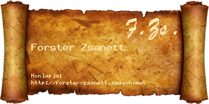 Forster Zsanett névjegykártya